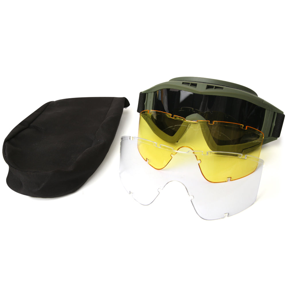 Airsoft Tactical Goggles 3 Lens Military Glasses